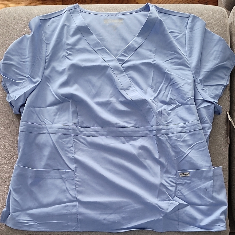 Grey's Anatomy Celestial Blue Scrub Top 5XL